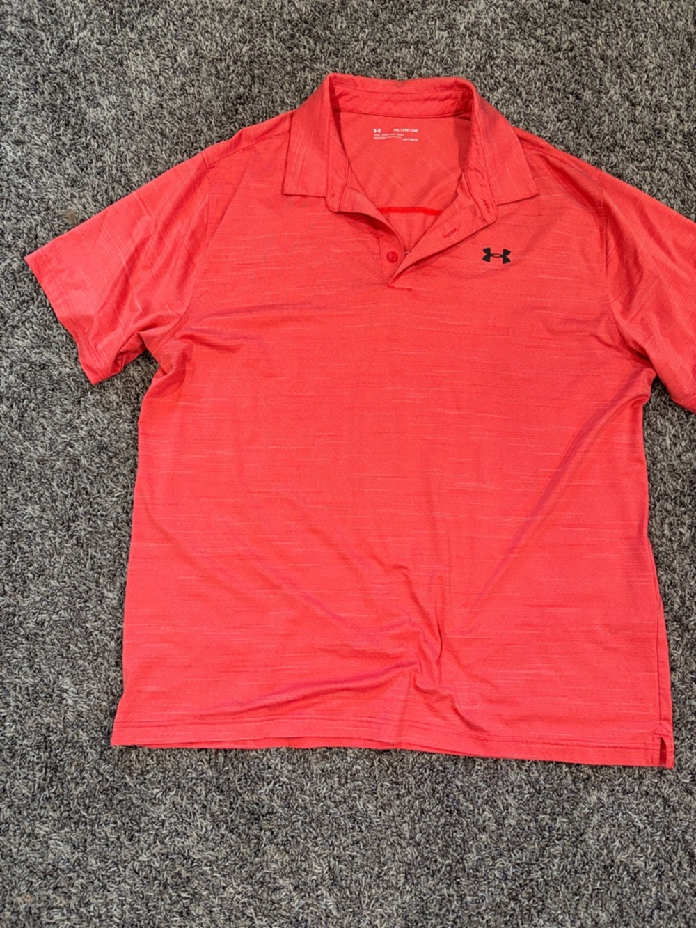 Under Armour Men’s Coral-Red Polo Shirt with Logo